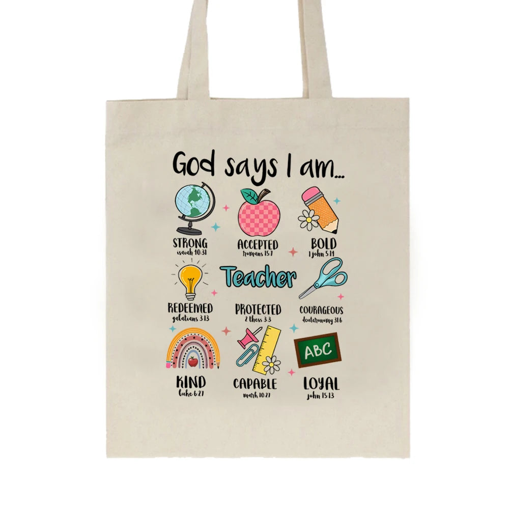 God Says I Am A Teacher Lady Handbag