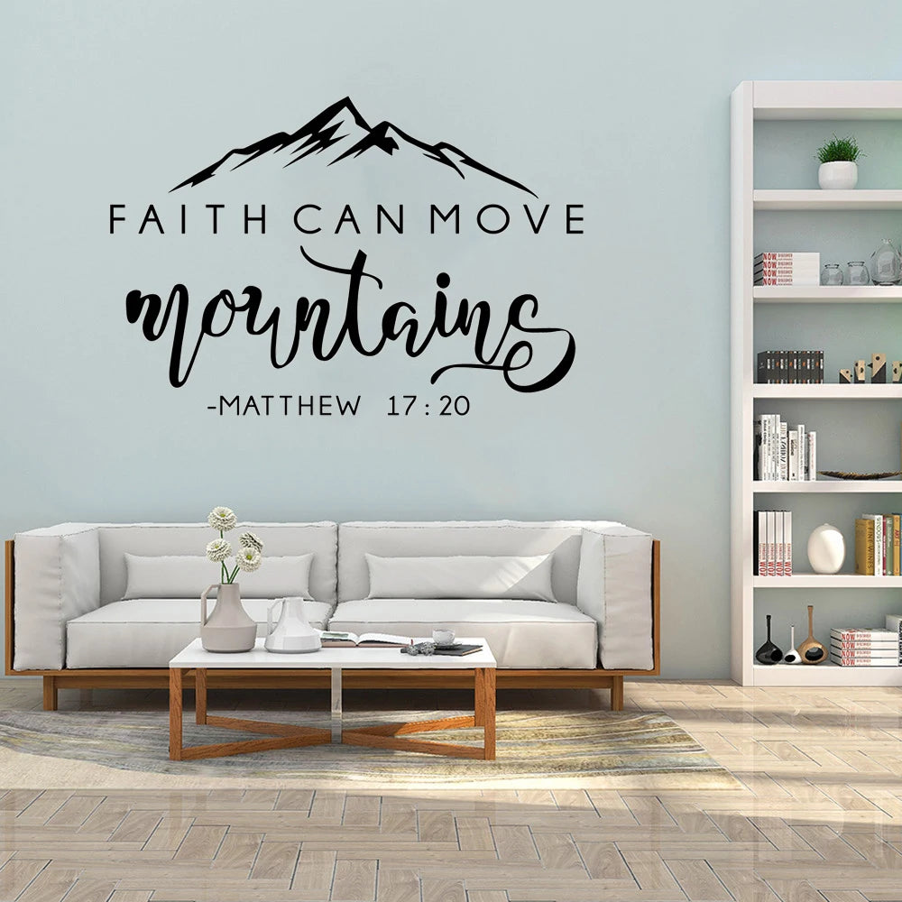 "Faith Can Move Mountains" Vinyl Wall Sticker