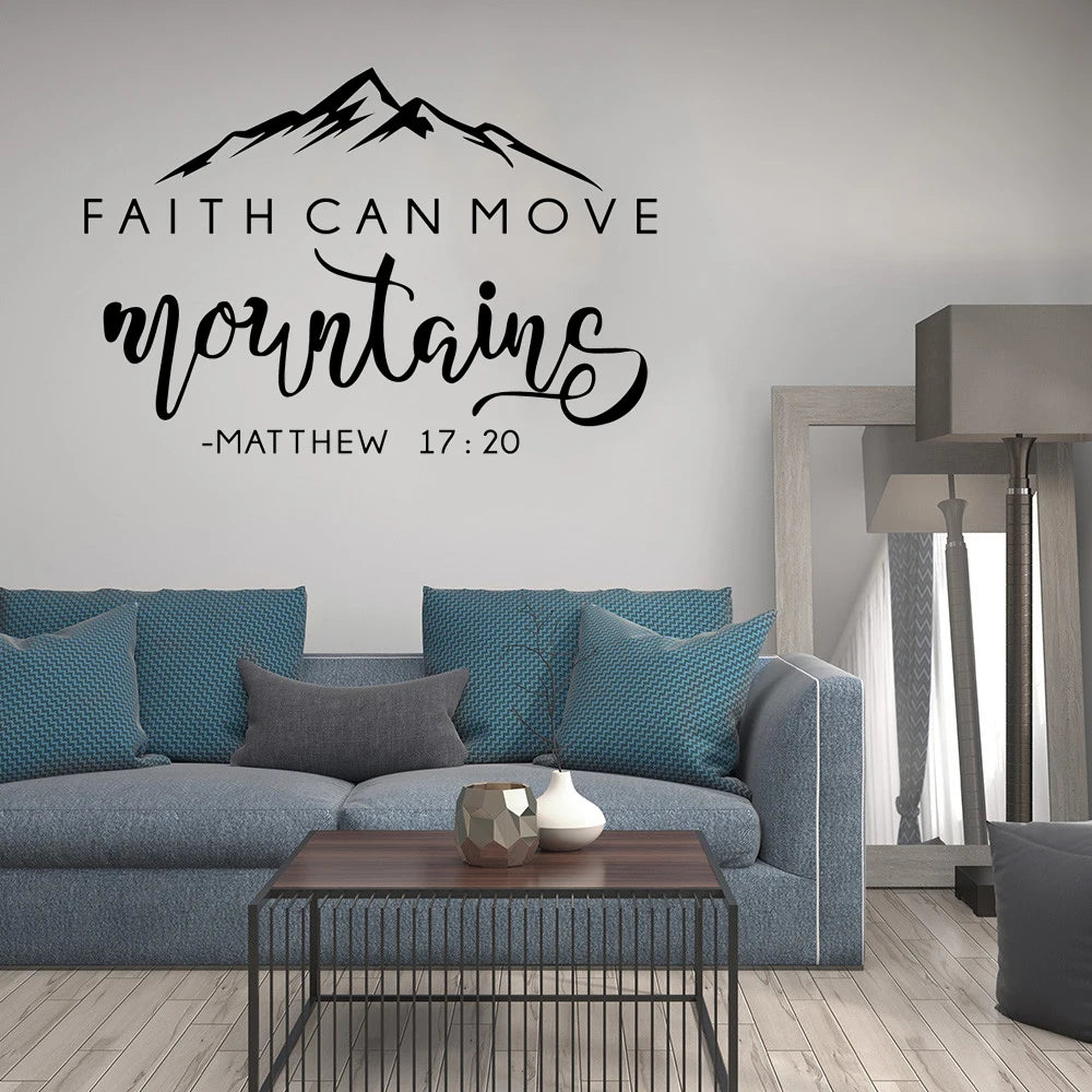 "Faith Can Move Mountains" Vinyl Wall Sticker