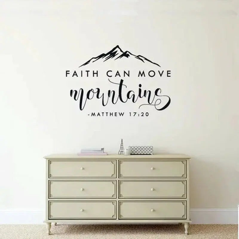 "Faith Can Move Mountains" Vinyl Wall Sticker