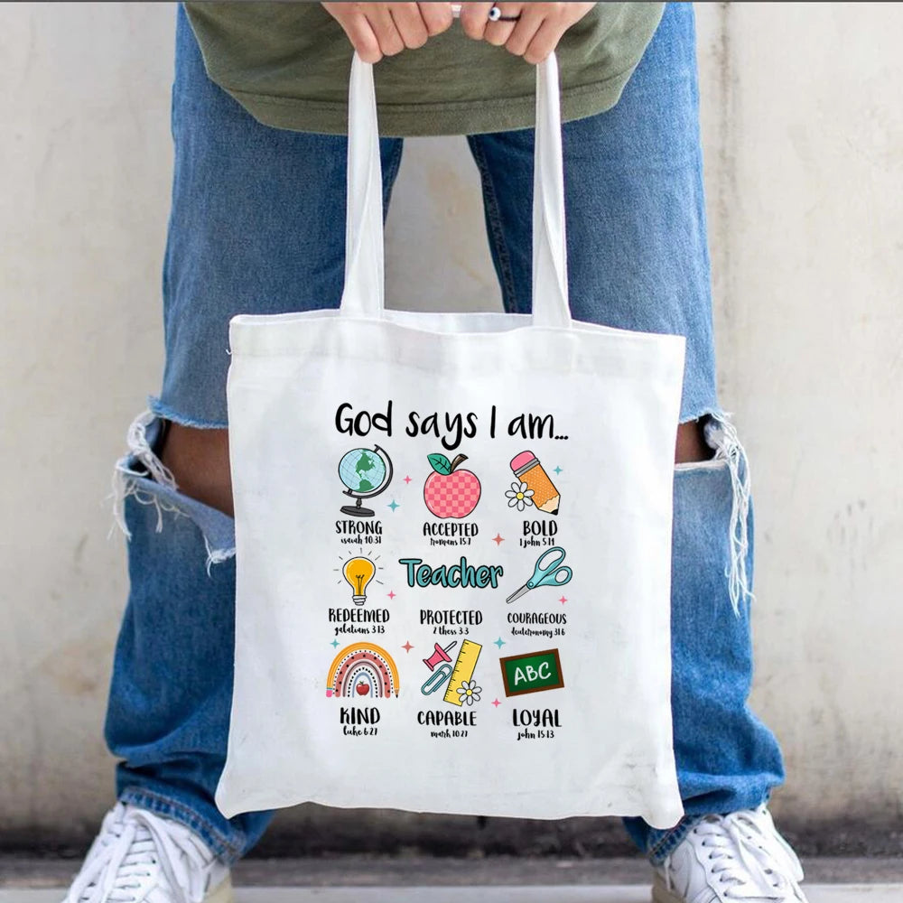God Says I Am A Teacher Lady Handbag