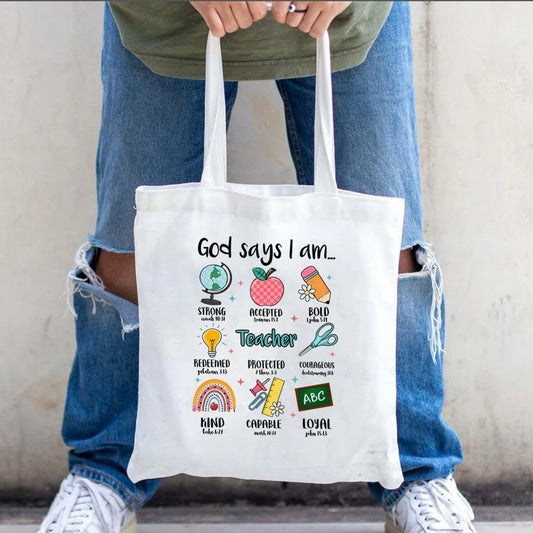 God Says I Am A Teacher Lady Handbag