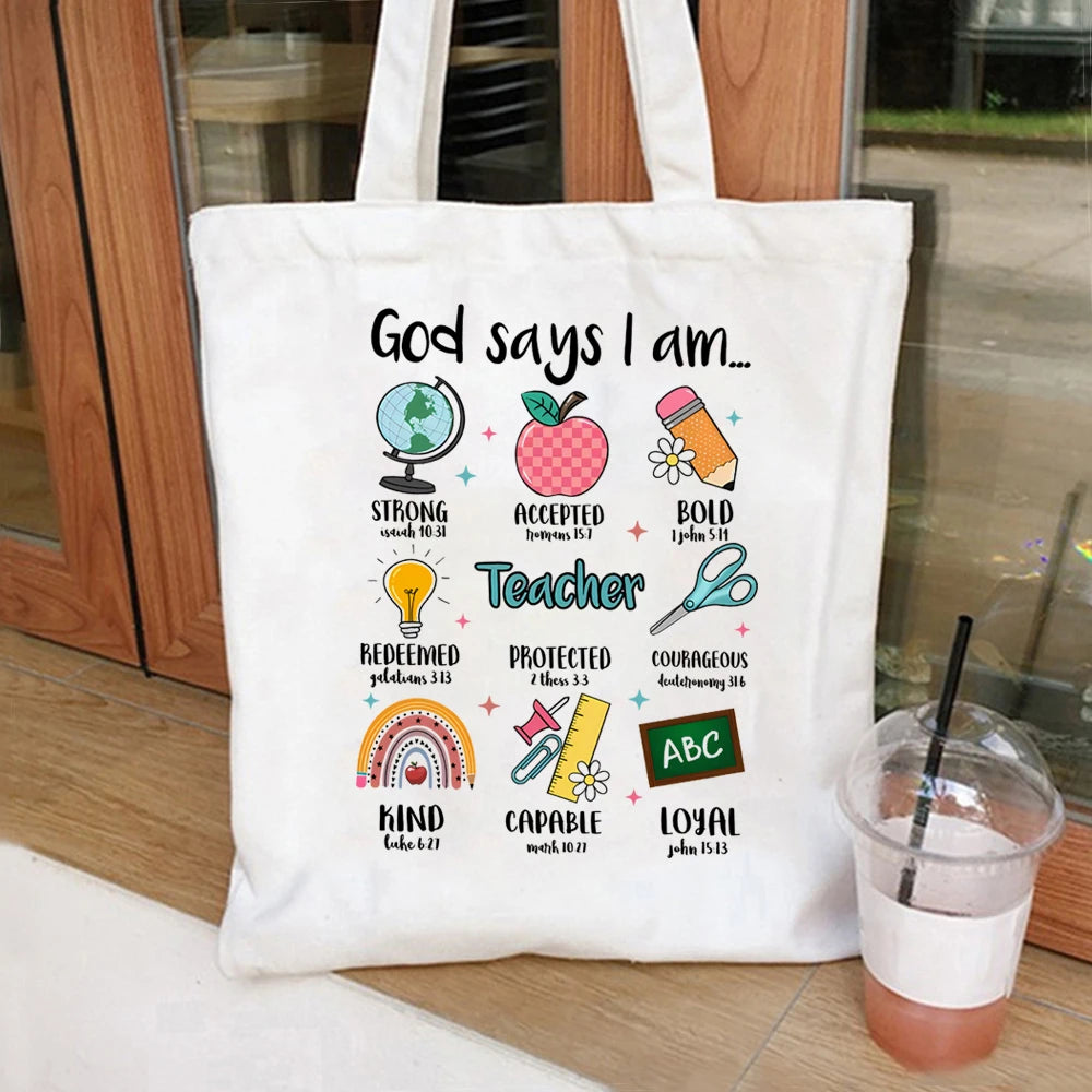 God Says I Am A Teacher Lady Handbag