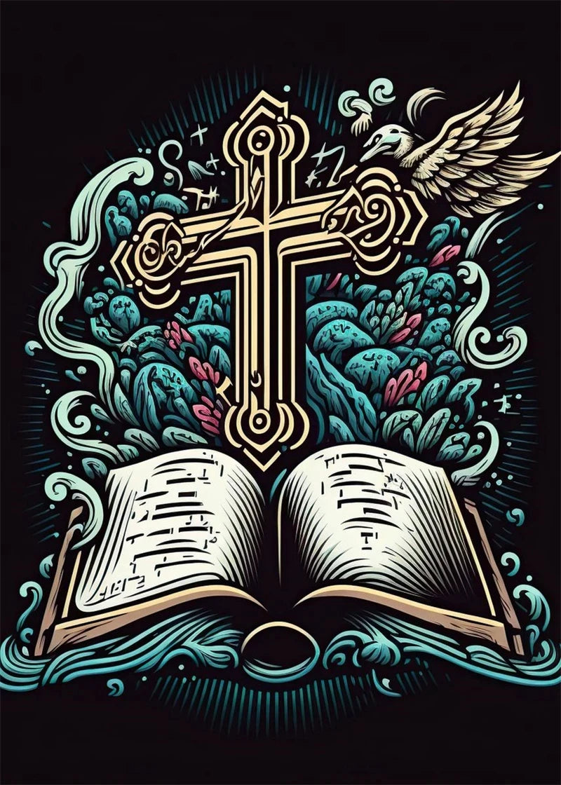 Christian Cross & Dove Canvas Wall Art