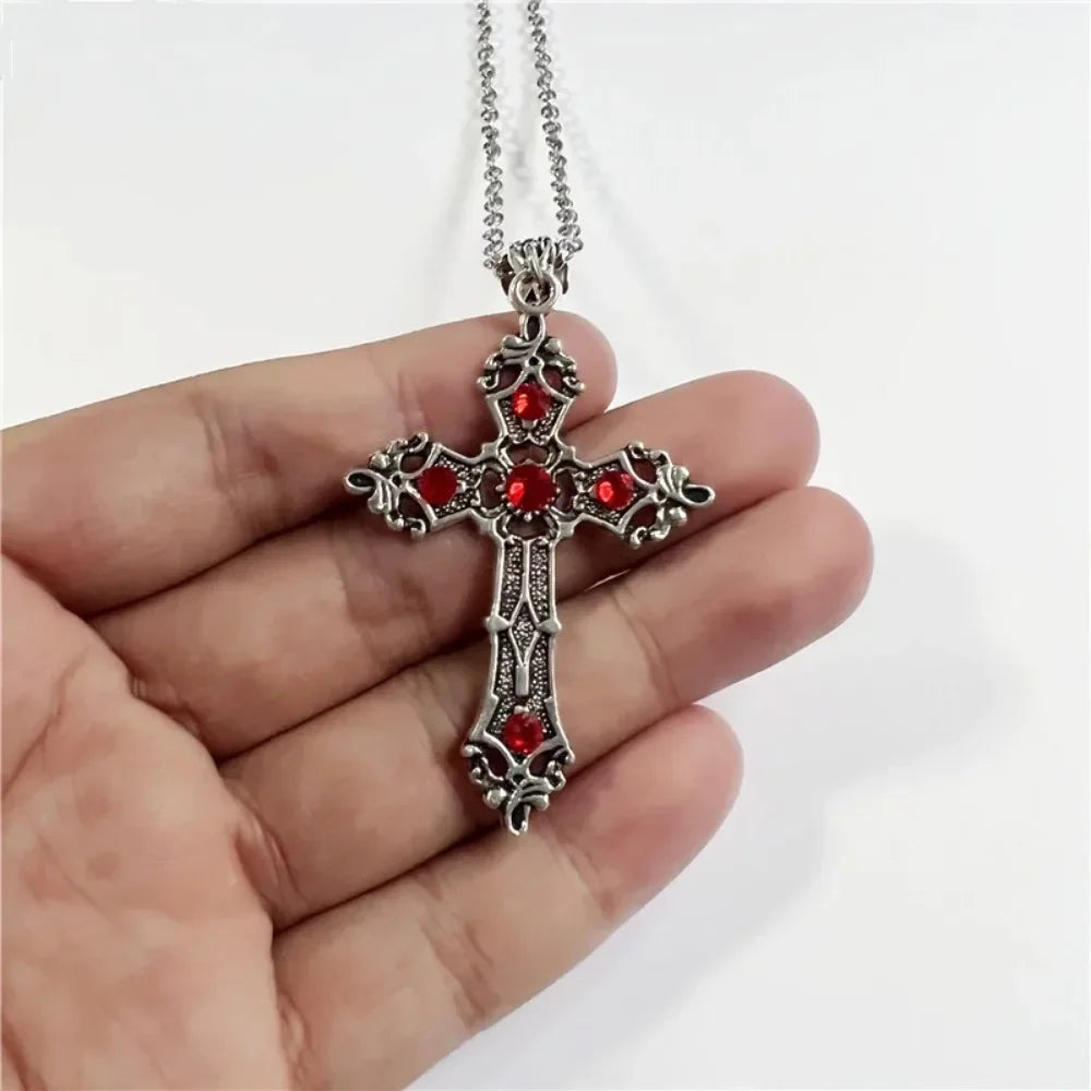 Simple Fashion Cross Gothic Baroque Christian Cross Pendant Necklace