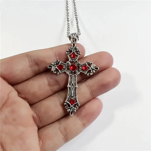 Simple Fashion Cross Gothic Baroque Christian Cross Pendant Necklace