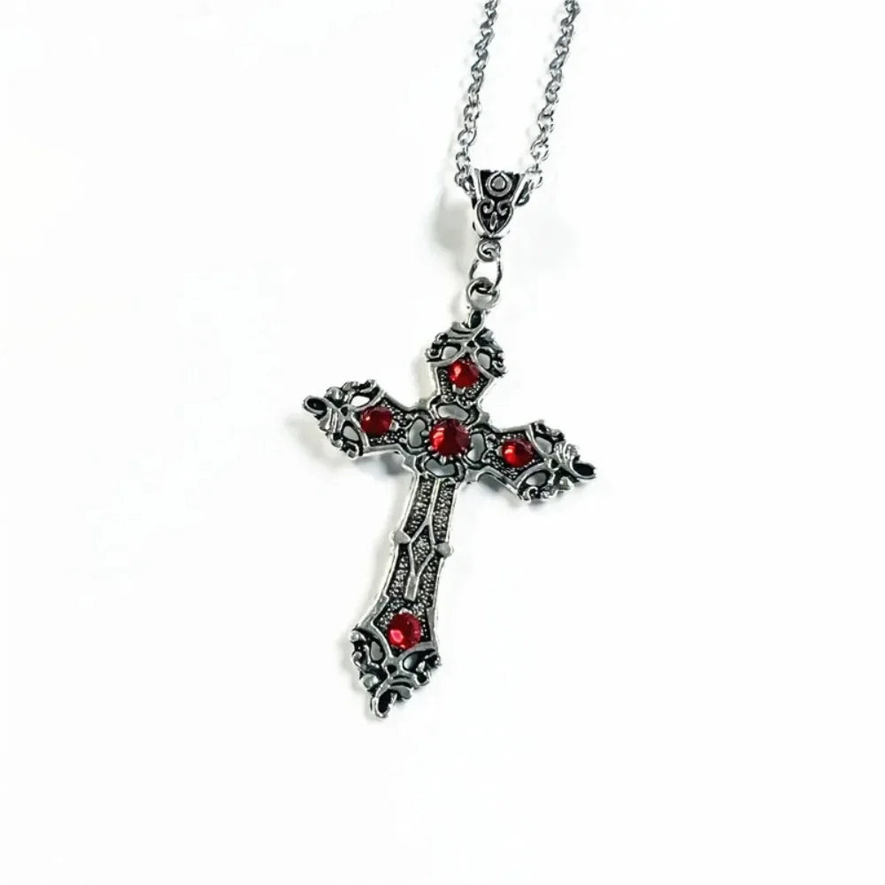 Simple Fashion Cross Gothic Baroque Christian Cross Pendant Necklace