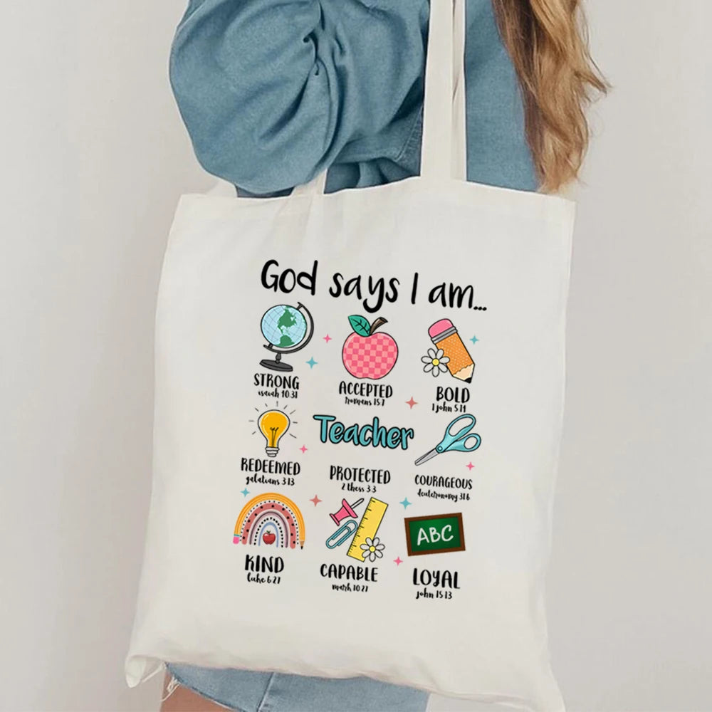God Says I Am A Teacher Lady Handbag