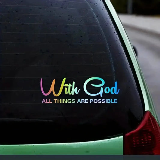 With God All Things Are Possible Car Sticker