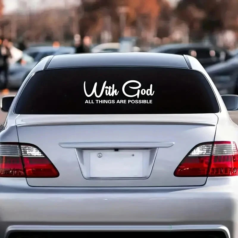 With God All Things Are Possible Car Sticker