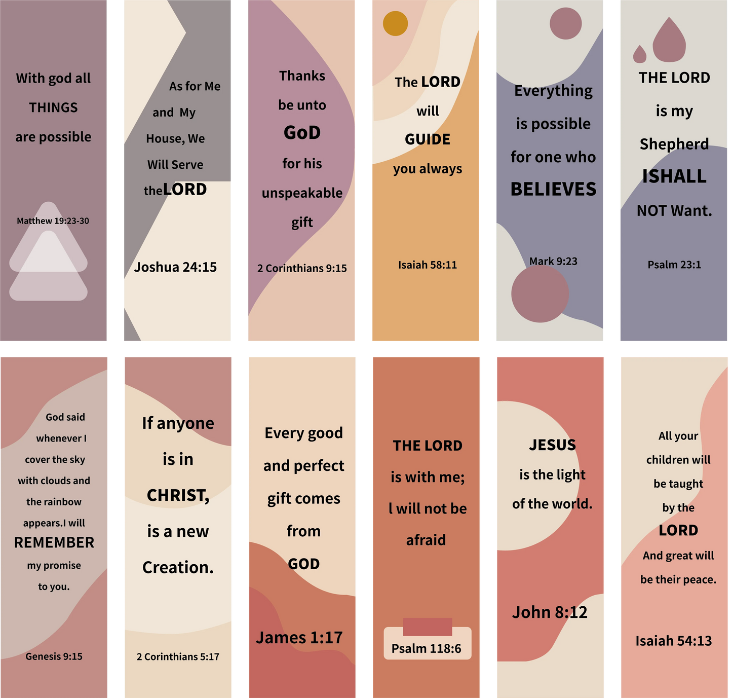 60 Pack Bible Verse Bookmarks