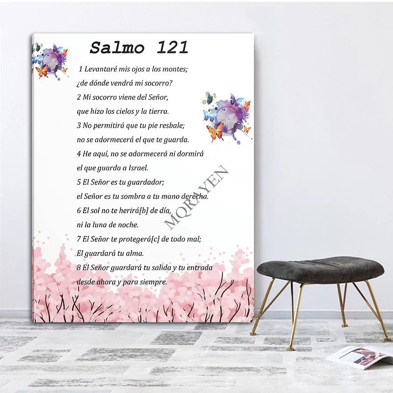 Inspirational Quote Poster Print Spanish Bible Verse Poster