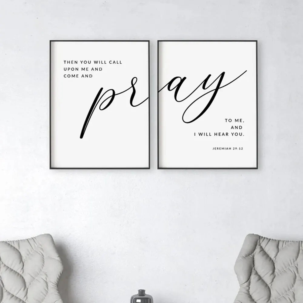 Modern Black Jeremiah 29:12 Pray To Me Bible Verse