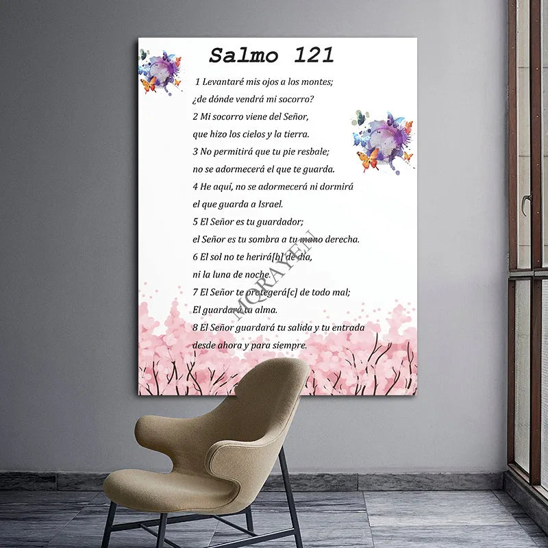 Inspirational Quote Poster Print Spanish Bible Verse Poster
