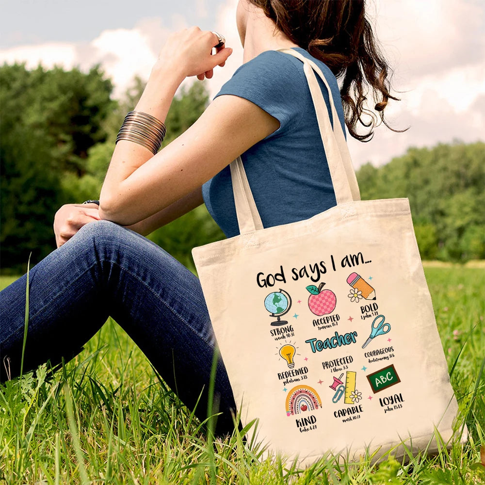 God Says I Am A Teacher Lady Handbag
