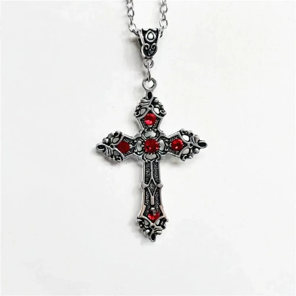Simple Fashion Cross Gothic Baroque Christian Cross Pendant Necklace