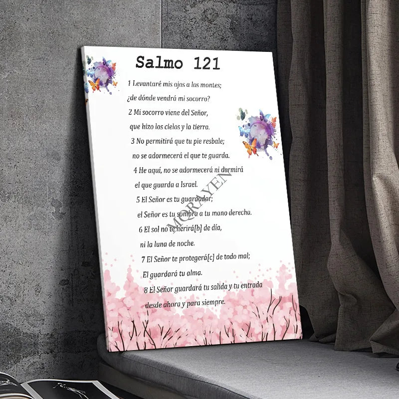 Inspirational Quote Poster Print Spanish Bible Verse Poster