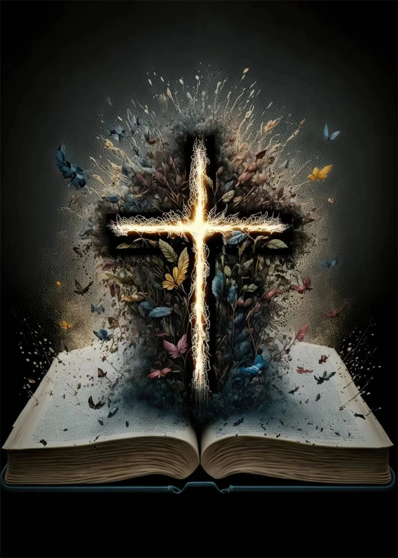 Christian Cross & Dove Canvas Wall Art