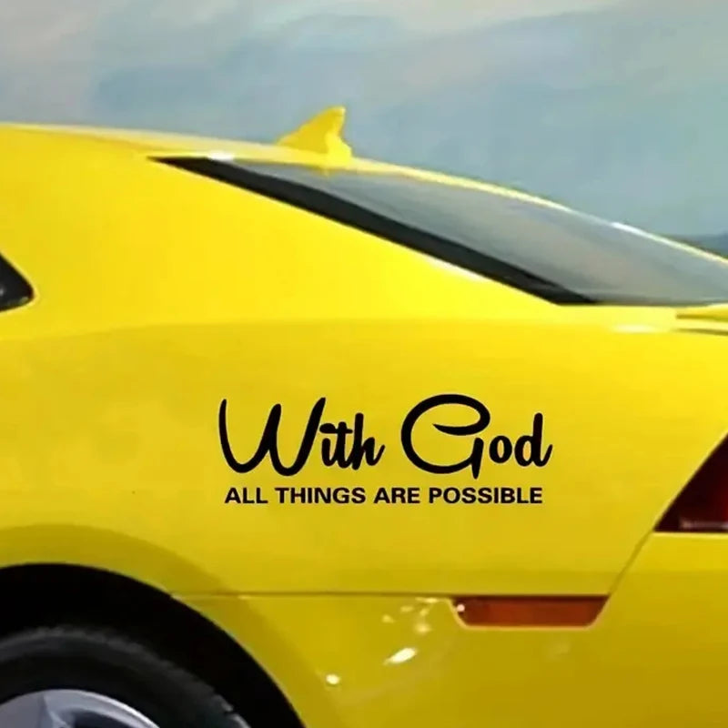 With God All Things Are Possible Car Sticker